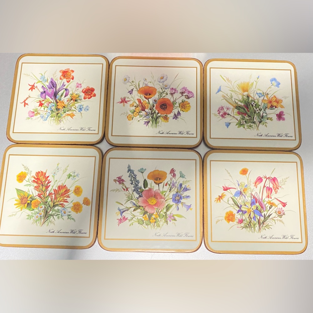 Vintage Pimpernel Wildflower Coasters.